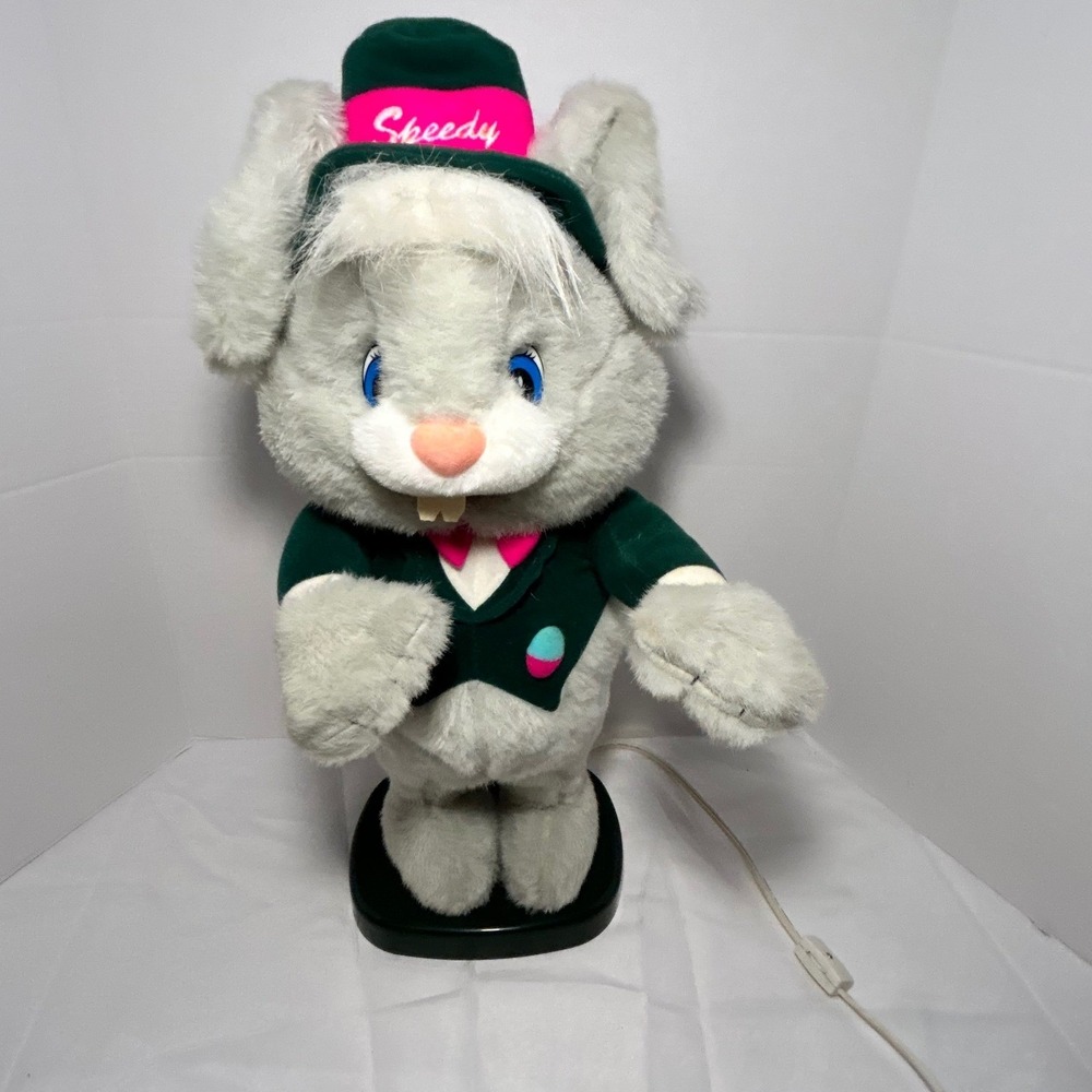 Vintage Goldsboro‎ Speedy Cottontail Animated Easter Bunny Rabbit Green Pink Hat